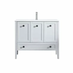 Ove Decors Andora Single Sink Bathroom Vanity with Countertop, Matte White