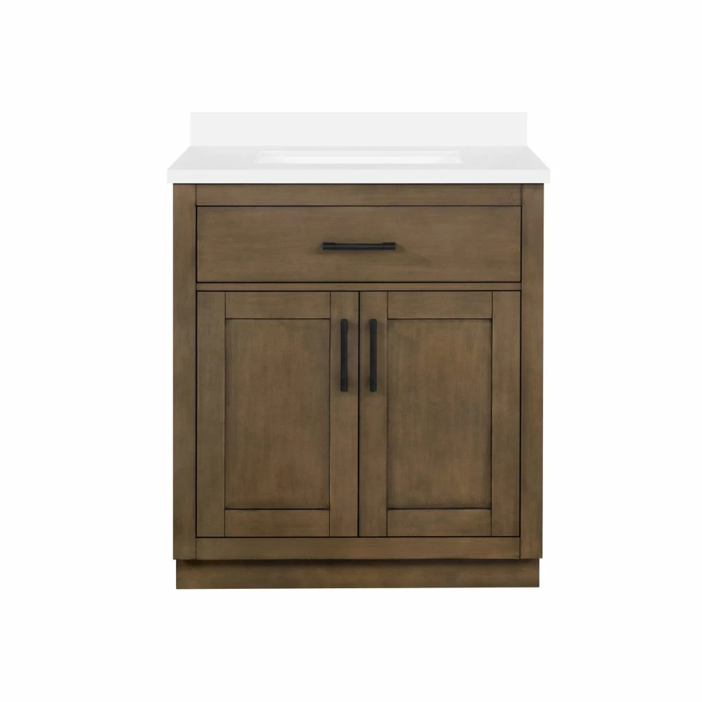 Ove Decors Bailey 30 in. Single Sink Bathroom Vanity with Countertop, Almond Latte, 15VVA-BAIL30-059GF 1 Ove Decors Bailey 30 in. Single Sink Bathroom Vanity with Countertop, Almond Latte, 15VVA-BAIL30-059GF