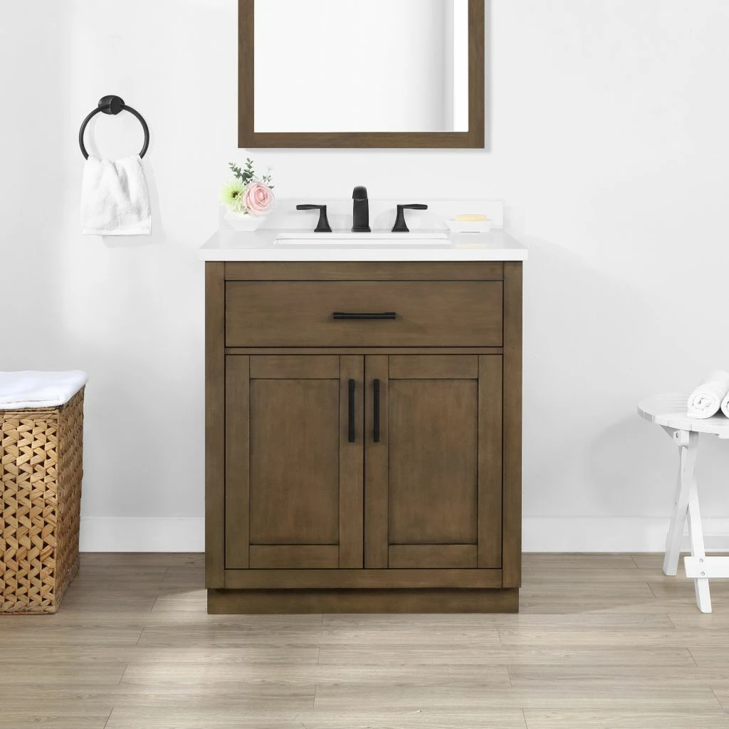 Ove Decors Bailey 30 in. Single Sink Bathroom Vanity with Countertop, Almond Latte, 15VVA-BAIL30-059GF 2 Ove Decors Bailey 30 in. Single Sink Bathroom Vanity with Countertop, Almond Latte, 15VVA-BAIL30-059GF - Image 2