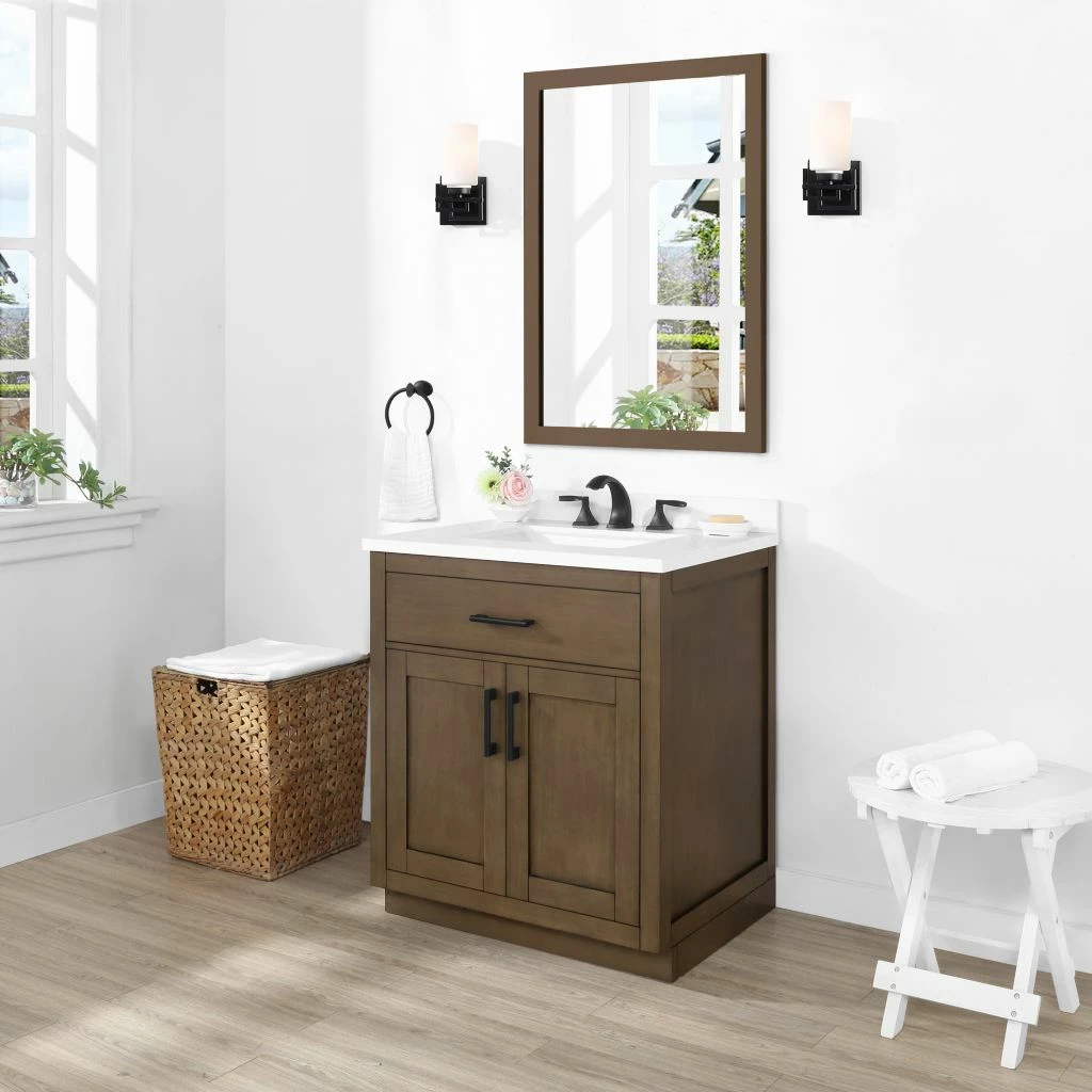 Ove Decors Bailey 30 in. Single Sink Bathroom Vanity with Countertop, Almond Latte, 15VVA-BAIL30-059GF 3 Ove Decors Bailey 30 in. Single Sink Bathroom Vanity with Countertop, Almond Latte, 15VVA-BAIL30-059GF - Image 3