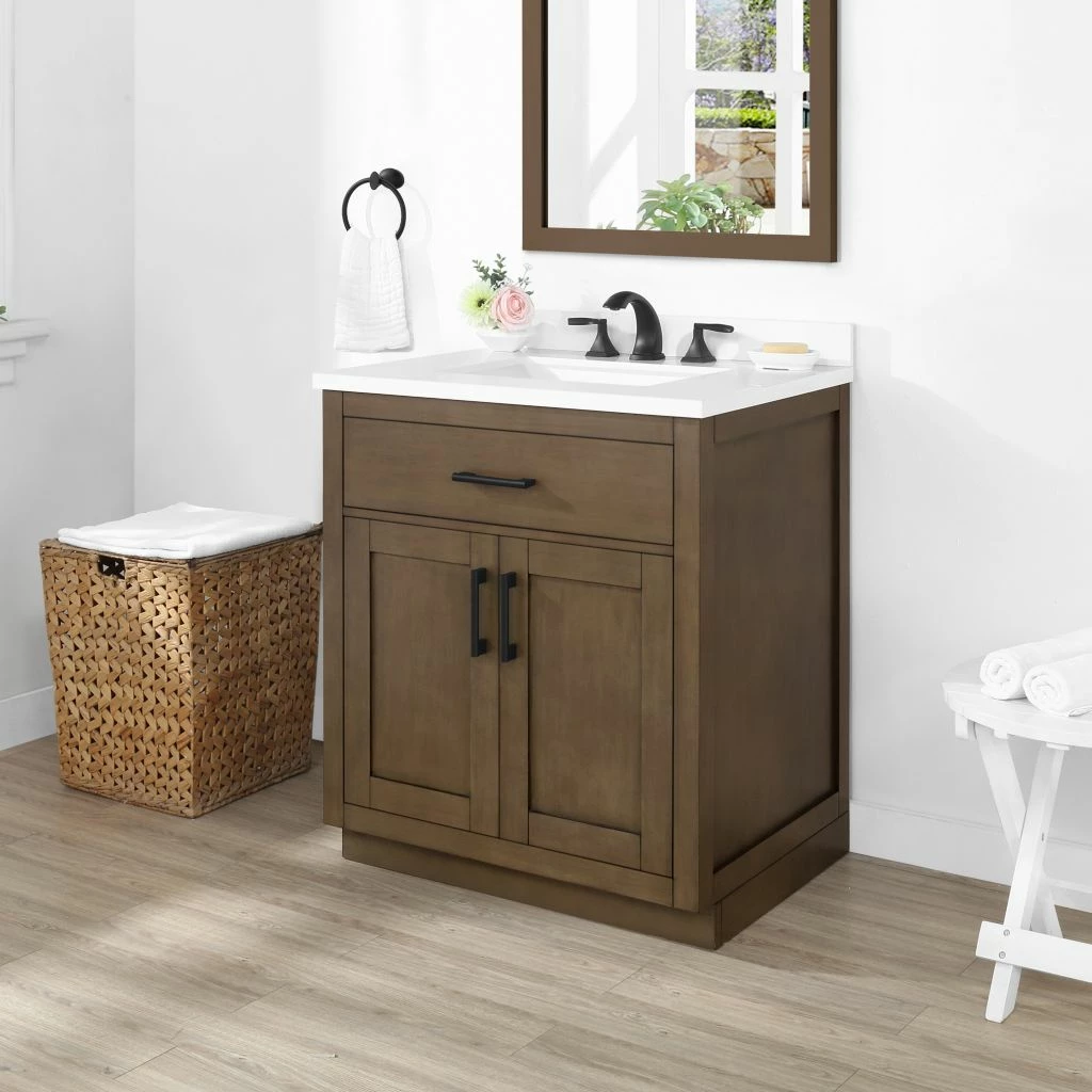 Ove Decors Bailey 30 in. Single Sink Bathroom Vanity with Countertop, Almond Latte, 15VVA-BAIL30-059GF 4 Ove Decors Bailey 30 in. Single Sink Bathroom Vanity with Countertop, Almond Latte, 15VVA-BAIL30-059GF - Image 4