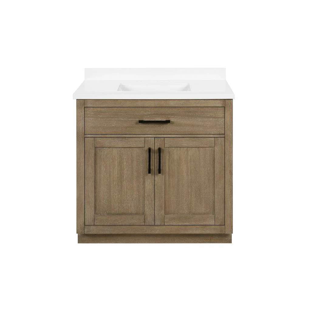 Ove Decors Bailey 36 in. Single Sink Bathroom Vanity with Countertop, Driftwood Oak, 15VVA-BAIL36-C28GF 1 Ove Decors Bailey 36 in. Single Sink Bathroom Vanity with Countertop, Driftwood Oak, 15VVA-BAIL36-C28GF