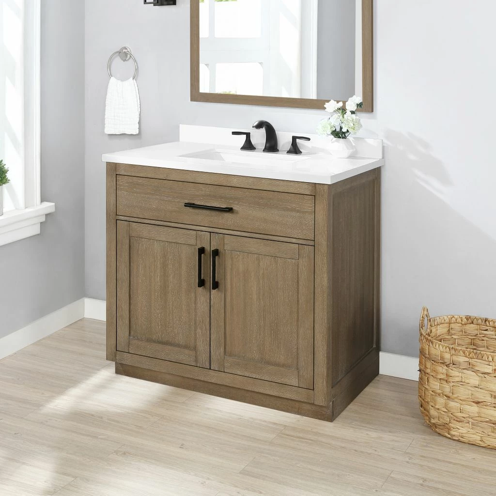 Ove Decors Bailey 36 in. Single Sink Bathroom Vanity with Countertop, Driftwood Oak, 15VVA-BAIL36-C28GF 4 Ove Decors Bailey 36 in. Single Sink Bathroom Vanity with Countertop, Driftwood Oak, 15VVA-BAIL36-C28GF - Image 4