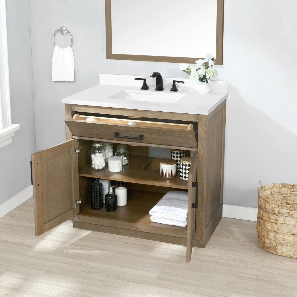 Ove Decors Bailey 36 in. Single Sink Bathroom Vanity with Countertop, Driftwood Oak, 15VVA-BAIL36-C28GF 5 Ove Decors Bailey 36 in. Single Sink Bathroom Vanity with Countertop, Driftwood Oak, 15VVA-BAIL36-C28GF - Image 5