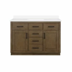 Ove Decors Bailey 48 in. Single Sink Bathroom Vanity with Countertop, Almond Latte, 15VVA-BAIL48-059GF