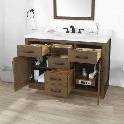 Ove Decors Bailey 48 in. Single Sink Bathroom Vanity with Countertop, Almond Latte, 15VVA-BAIL48-059GF -Cheap Ove Decors Store 1732155 A3
