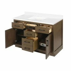 Ove Decors Bailey 48 in. Single Sink Bathroom Vanity with Countertop, Almond Latte, 15VVA-BAIL48-059GF -Cheap Ove Decors Store 1732155 A8