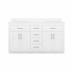 Ove Decors Bailey 60 in. Double Sink Bathroom Vanity with Countertop, White, 15VVA-BAIL60-007GF