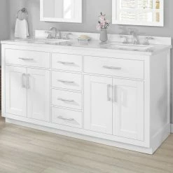 Ove Decors Bailey 60 in. Double Sink Bathroom Vanity with Countertop, White, 15VVA-BAIL60-007GF -Cheap Ove Decors Store 1732157 A2