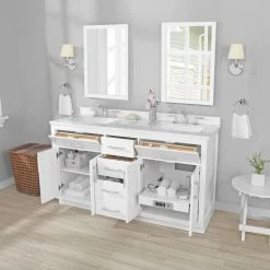 Ove Decors Bailey 60 in. Double Sink Bathroom Vanity with Countertop, White, 15VVA-BAIL60-007GF -Cheap Ove Decors Store 1732157 A3