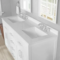 Ove Decors Bailey 60 in. Double Sink Bathroom Vanity with Countertop, White, 15VVA-BAIL60-007GF -Cheap Ove Decors Store 1732157 A4