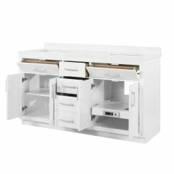 Ove Decors Bailey 60 in. Double Sink Bathroom Vanity with Countertop, White, 15VVA-BAIL60-007GF -Cheap Ove Decors Store 1732157 A8