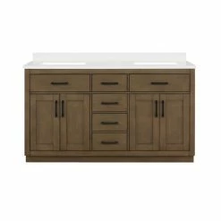 Ove Decors Bailey 60 in. Double Sink Bathroom Vanity with Countertop, Almond Latte, 15VVA-BAIL60-059GF