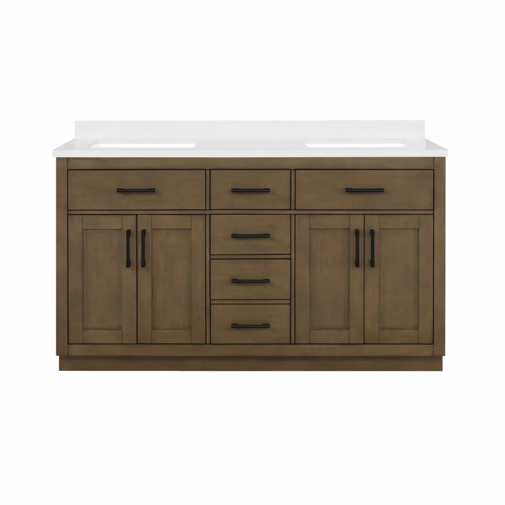 Ove Decors Bailey 60 in. Double Sink Bathroom Vanity with Countertop, Almond Latte, 15VVA-BAIL60-059GF 1 Ove Decors Bailey 60 in. Double Sink Bathroom Vanity with Countertop, Almond Latte, 15VVA-BAIL60-059GF