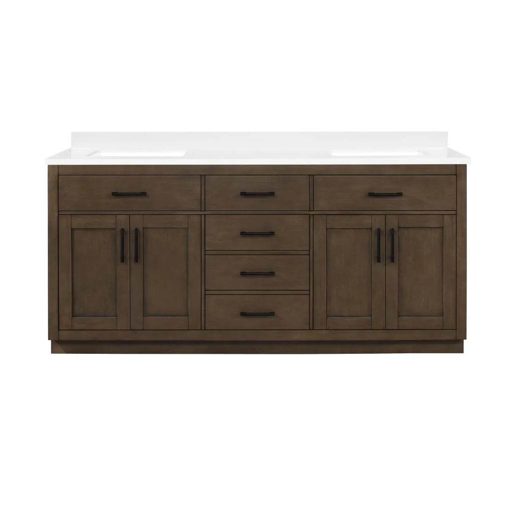 Ove Decors Bailey Single Sink Bathroom Vanity with Countertop, Almond Latte 1 Ove Decors Bailey Single Sink Bathroom Vanity with Countertop, Almond Latte