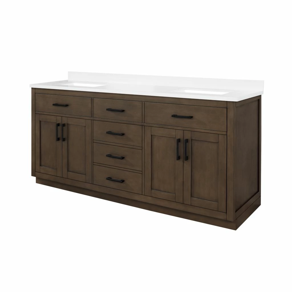 Ove Decors Bailey Single Sink Bathroom Vanity with Countertop, Almond Latte 2 Ove Decors Bailey Single Sink Bathroom Vanity with Countertop, Almond Latte - Image 2