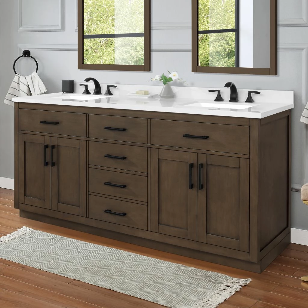 Ove Decors Bailey Single Sink Bathroom Vanity with Countertop, Almond Latte 7 Ove Decors Bailey Single Sink Bathroom Vanity with Countertop, Almond Latte - Image 7