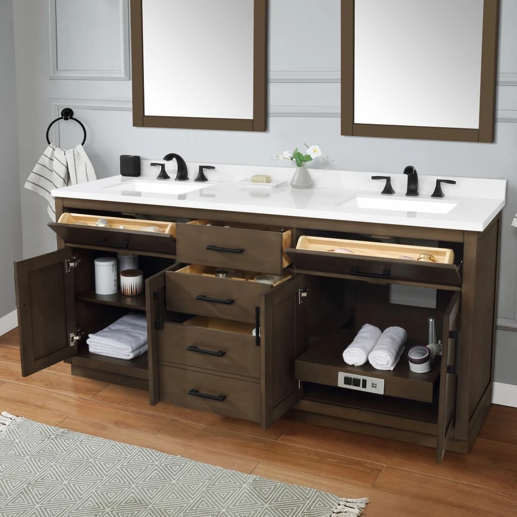 Ove Decors Bailey Single Sink Bathroom Vanity with Countertop, Almond Latte 8 Ove Decors Bailey Single Sink Bathroom Vanity with Countertop, Almond Latte - Image 8