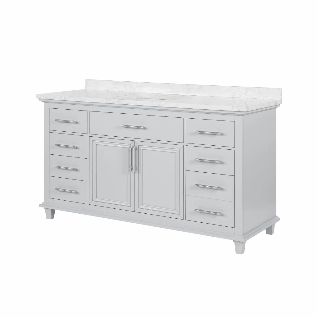 Ove Decors Chase II Open Shelf Single Sink Bathroom Vanity with Countertop, 15VVA-CASS60-039GF 2 Ove Decors Chase II Open Shelf Single Sink Bathroom Vanity with Countertop, 15VVA-CASS60-039GF - Image 2