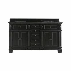 Ove Decors Essex Double Sink Bathroom Vanity with Countertop, Antique Black, 15VVA-ESSE60-031YJ