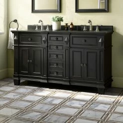 Ove Decors Essex Double Sink Bathroom Vanity with Countertop, Antique Black, 15VVA-ESSE60-031YJ -Cheap Ove Decors Store 1732182 A4