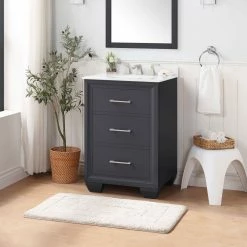Ove Decors Floyd Single Sink Bathroom Vanity with Bombay White Cultured -Cheap Ove Decors Store 1732184 A2
