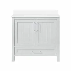 Ove Decors Kansas Single Sink Bathroom Vanity with Countertop, Dove Grey