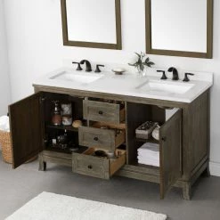 Ove Decors Meadow Bathroom Vanity with Countertop from Bedford Collection, 15VVA-MEAD60-116EI -Cheap Ove Decors Store 1732233 A3