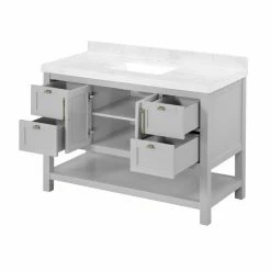 Ove Decors River Single Sink Bathroom Vanity with Countertop, Dove Grey -Cheap Ove Decors Store 1732254 A2