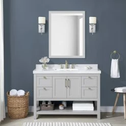 Ove Decors River Single Sink Bathroom Vanity with Countertop, Dove Grey -Cheap Ove Decors Store 1732254 A3