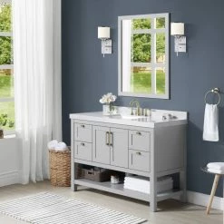 Ove Decors River Single Sink Bathroom Vanity with Countertop, Dove Grey -Cheap Ove Decors Store 1732254 A5