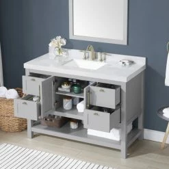 Ove Decors River Single Sink Bathroom Vanity with Countertop, Dove Grey -Cheap Ove Decors Store 1732254 A7