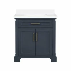 Ove Decors Sarah 30 in. Single Sink Bathroom Vanity with Countertop, Midnight Blue, 15VVA-SARA30-045GF