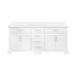 Ove Decors Sarah Double Bathroom Vanity with Countertop, White