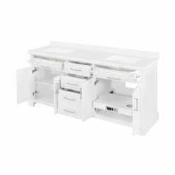 Ove Decors Sarah Double Bathroom Vanity with Countertop, White -Cheap Ove Decors Store 1732266 A2