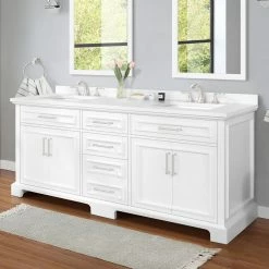 Ove Decors Sarah Double Bathroom Vanity with Countertop, White -Cheap Ove Decors Store 1732266 A6
