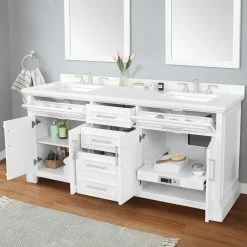 Ove Decors Sarah Double Bathroom Vanity with Countertop, White -Cheap Ove Decors Store 1732266 A7