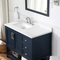 Ove Decors Stanley Single Sink Vanity with Power Bar and Marble Countertop, 42 in., Midnight Blue, 15VVA-STAN42-045EI 14 Ove Decors Stanley Single Sink Vanity with Power Bar and Marble Countertop, 42 in., Midnight Blue, 15VVA-STAN42-045EI -Cheap Ove Decors Store 1732270 A4