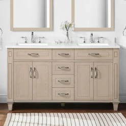 Ove Decors Thornfield Double Sink Vanity from Lily Pond Collection, 60 in., White Washed Maple, 15VVA-THOR60-118EI -Cheap Ove Decors Store 1732271 A4
