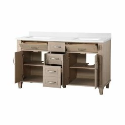 Ove Decors Thornfield Double Sink Vanity from Lily Pond Collection, 60 in., White Washed Maple, 15VVA-THOR60-118EI -Cheap Ove Decors Store 1732271 A9