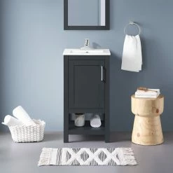 Ove Decors Vegas 18 in. Single Sink Bathroom Vanity with Countertop, Dark Charcoal, 15VVA-VEGA18-038FE -Cheap Ove Decors Store 1732277 A2