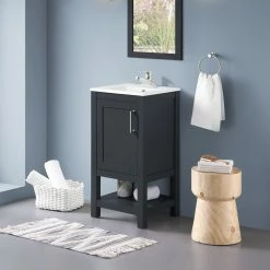 Ove Decors Vegas 18 in. Single Sink Bathroom Vanity with Countertop, Dark Charcoal, 15VVA-VEGA18-038FE -Cheap Ove Decors Store 1732277 A3