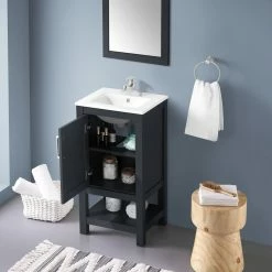 Ove Decors Vegas 18 in. Single Sink Bathroom Vanity with Countertop, Dark Charcoal, 15VVA-VEGA18-038FE -Cheap Ove Decors Store 1732277 A4
