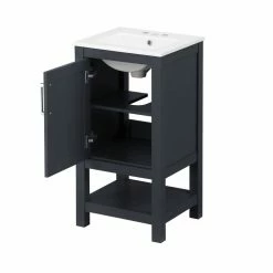 Ove Decors Vegas 18 in. Single Sink Bathroom Vanity with Countertop, Dark Charcoal, 15VVA-VEGA18-038FE -Cheap Ove Decors Store 1732277 A9