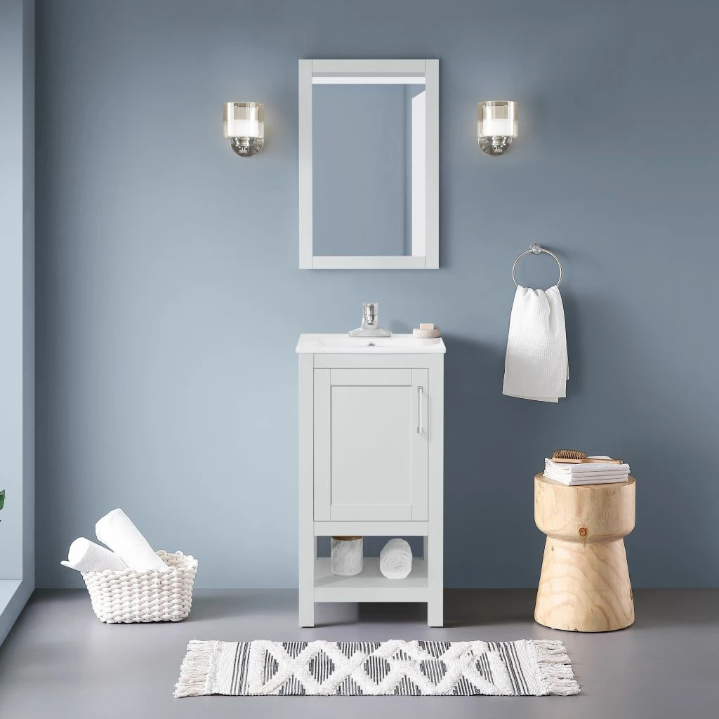 Ove Decors Vegas 18 in. Single Sink Bathroom Vanity with Countertop, Dove Grey, 15VVA-VEGA18-140FE 2 Ove Decors Vegas 18 in. Single Sink Bathroom Vanity with Countertop, Dove Grey, 15VVA-VEGA18-140FE - Image 2