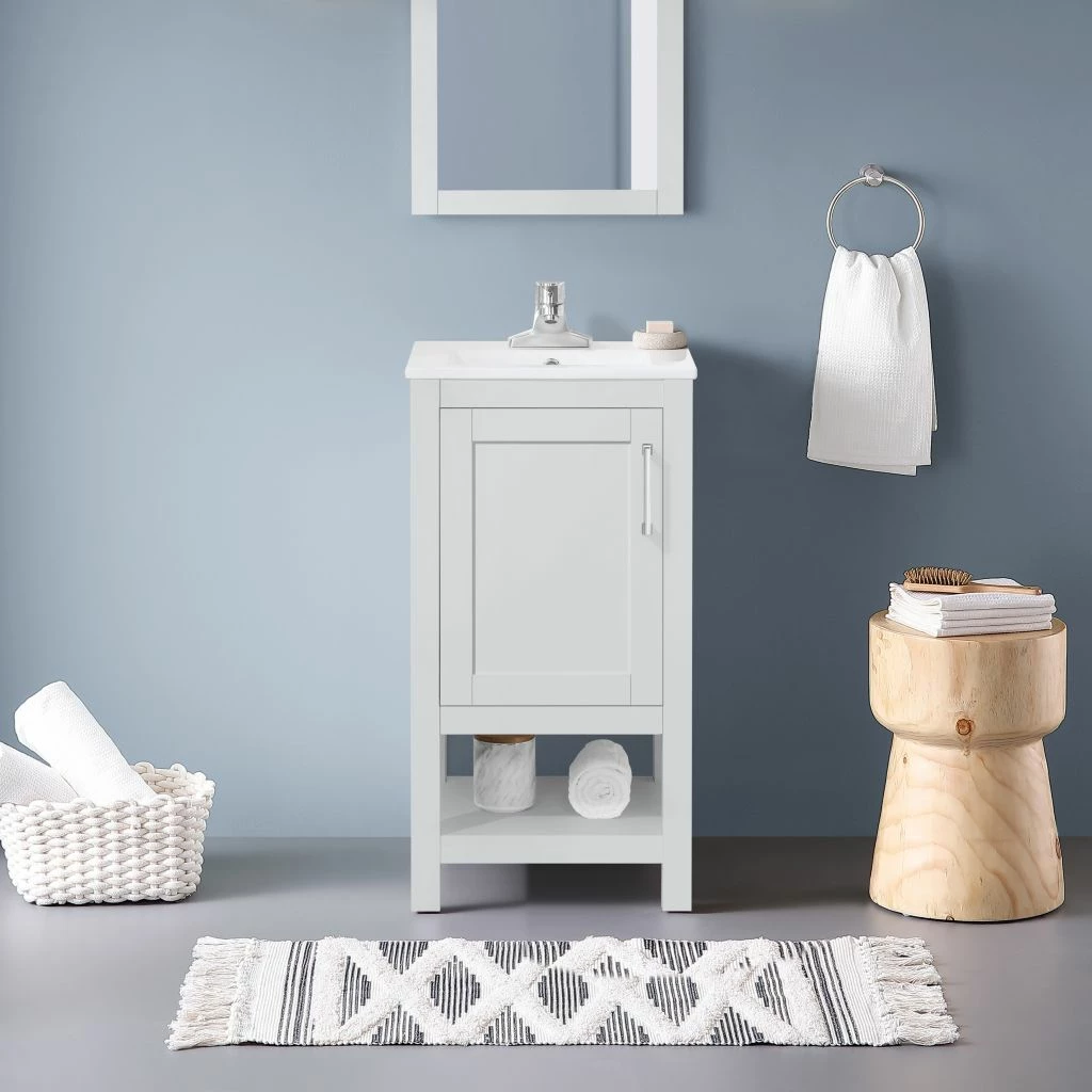 Ove Decors Vegas 18 in. Single Sink Bathroom Vanity with Countertop, Dove Grey, 15VVA-VEGA18-140FE 3 Ove Decors Vegas 18 in. Single Sink Bathroom Vanity with Countertop, Dove Grey, 15VVA-VEGA18-140FE - Image 3