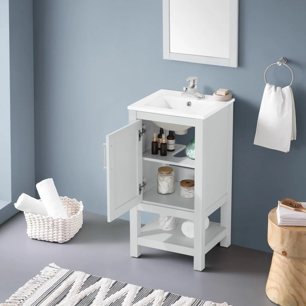 Ove Decors Vegas 18 in. Single Sink Bathroom Vanity with Countertop, Dove Grey, 15VVA-VEGA18-140FE 5 Ove Decors Vegas 18 in. Single Sink Bathroom Vanity with Countertop, Dove Grey, 15VVA-VEGA18-140FE - Image 5