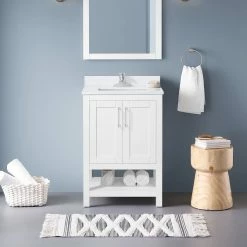 Ove Decors Vegas 24 in. Single Sink Bathroom Vanity with Countertop, White, 15VVA-VEGA24-007FE -Cheap Ove Decors Store 1732280 A2