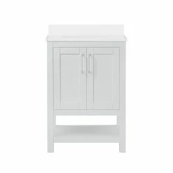 Ove Decors Vegas Single Sink Bathroom Vanity with Countertop, 24 in., Dove Grey