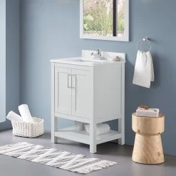 Ove Decors Vegas Single Sink Bathroom Vanity with Countertop, 24 in., Dove Grey -Cheap Ove Decors Store 1732282 A3